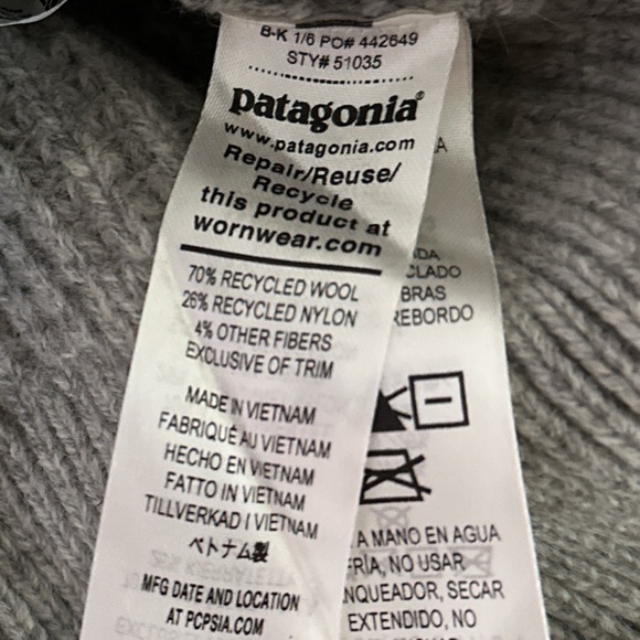 Patagonia Gray Women's Cowl Neck Sweater - Picture 3 of 3